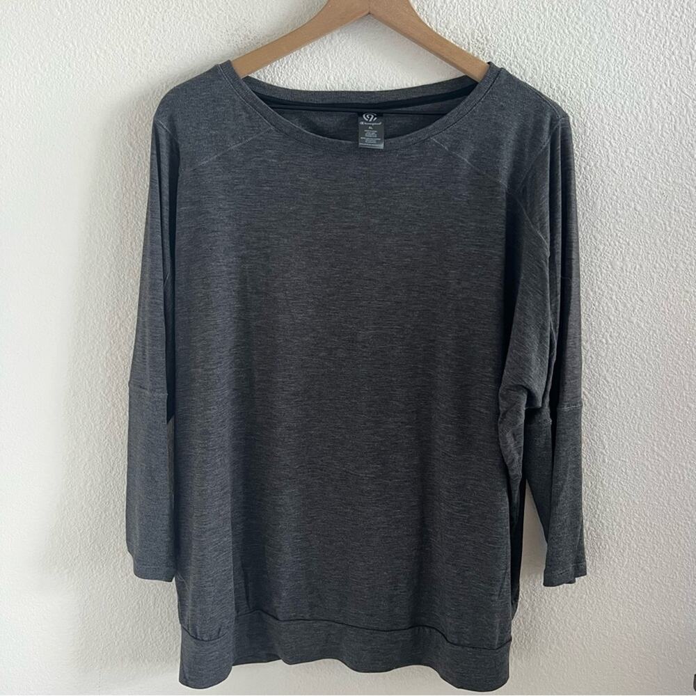 Champion C9 Gray Long Sleeve Open Back Active Shirt Athleisure Workout XL